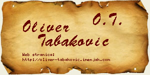 Oliver Tabaković vizit kartica